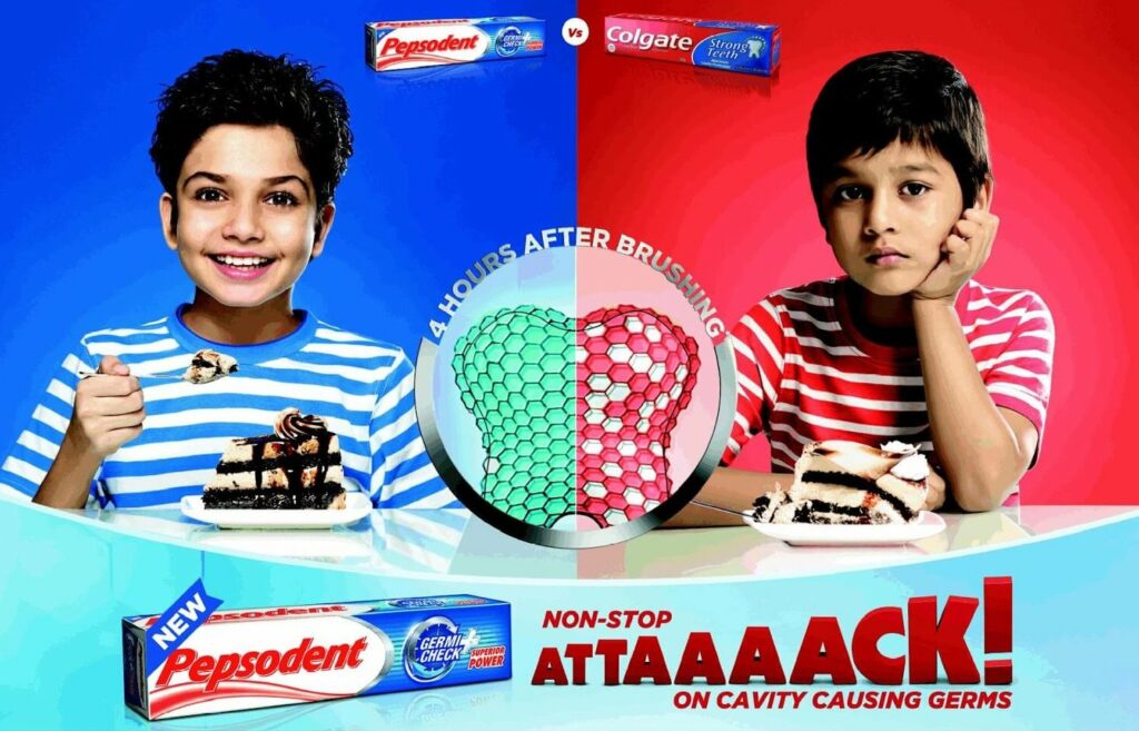 牙膏品牌 Colgate 和 Pepsodent
